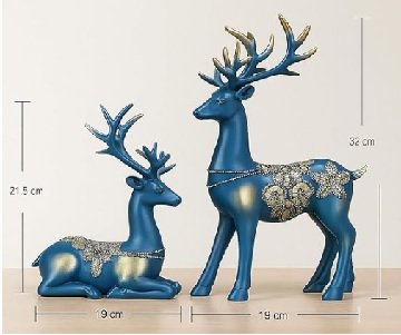 Resin Golden Reindeer Sculpture